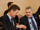 Ковин В.А. и Медведев С.М. на очередном заседании комитета областной Думы по бюджету налогам и финансам.